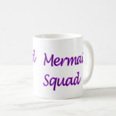 Mermaid Squad Paarse Words Koffiemok (Voorkant rechts)