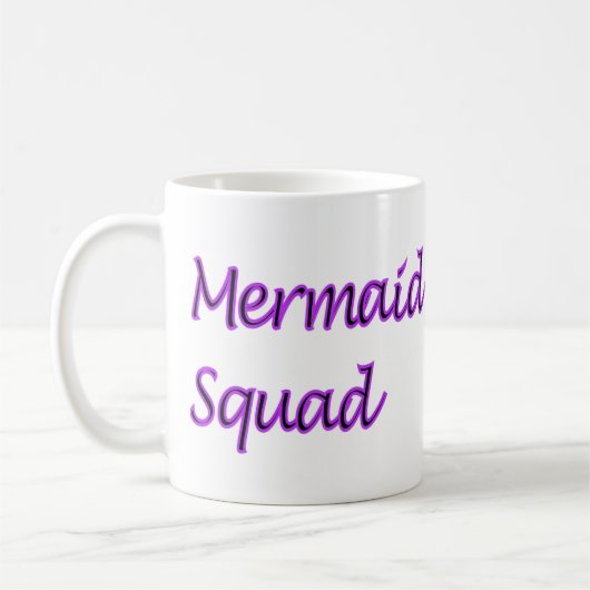 Mermaid Squad Paarse Words Koffiemok (Links)