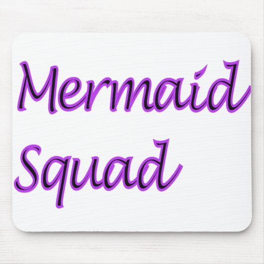 Mermaid Squad Paarse Words Muismat (Voorkant)