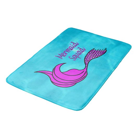 Mermaid Squad roze mermaid tail bat mat (Gekanteld)