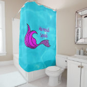 Mermaid Squad roze mermaid tail douche curtiel Douchegordijn (In situ)