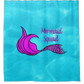Mermaid Squad roze mermaid tail douche curtiel Douchegordijn (Voorkant)
