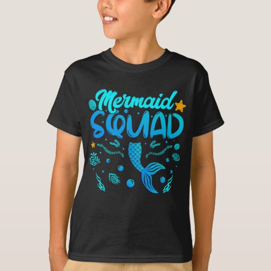 Mermaid Squad van de Birthday Boy T-shirt (Voorkant)