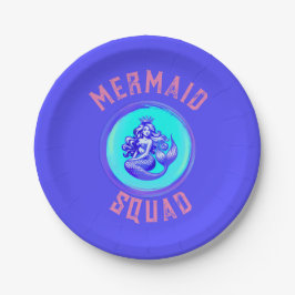 Mermaid Squad Verjaardagsfeest Thema Papieren Bordje