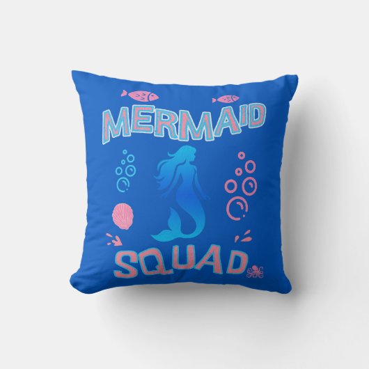 Mermaid Squad Verjaardagsfeestje  Kussen (Voorkant)