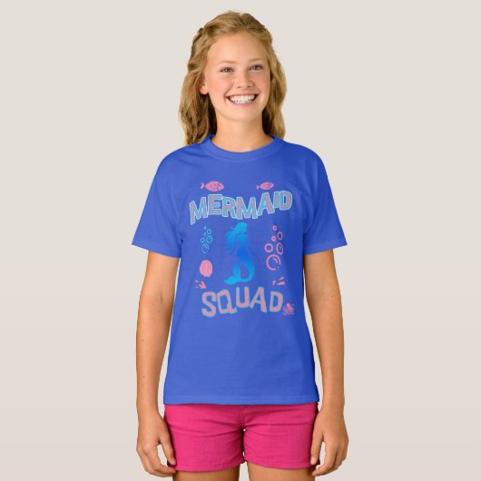 Mermaid Squad Verjaardagsfeestje  T-shirt (Voorkant volledig)