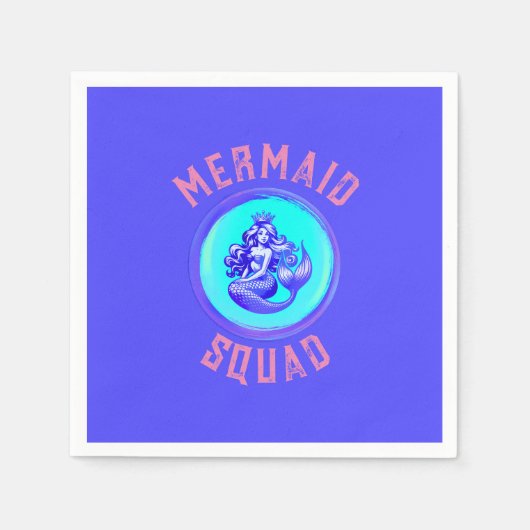 Mermaid Squad Verjaardagsfeestje Thema Servet (Voorkant)