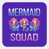 Mermaid Squad Vierkante Sticker (Voorkant)