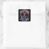 Mermaid Squad Vierkante Sticker (Tas)