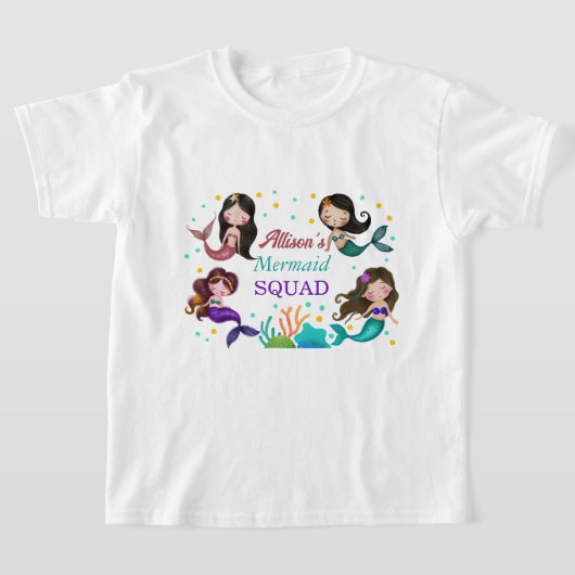Mermaid Squad Zeemeerminnen onder het Zee T-shirt (Laagn)