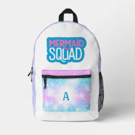 Mermaid Squad Zwem Roze & Blau Gepersonaliseerd Bedrukte Rugzak