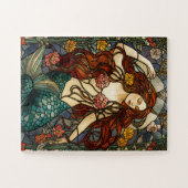 mermaid stained glass puzzel (Horizontaal)