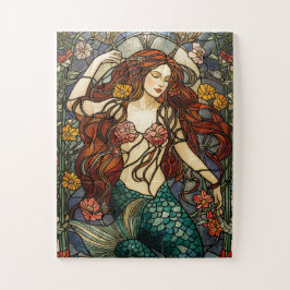 mermaid stained glass puzzel