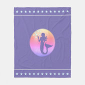 Mermaid & Star Pattern op Lavender Blue Fleece Deken (Voorkant)