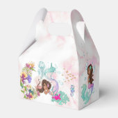 Mermaid Starfish Cute Personal Roze Dark Hair Bedankdoosjes (Achterkant)