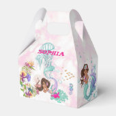 Mermaid Starfish Cute Personal Roze Dark Hair Bedankdoosjes (Voorkant Zijde)