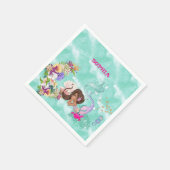 Mermaid Starfish Personal Dark Hair Cute Napkins Servet (Hoek)