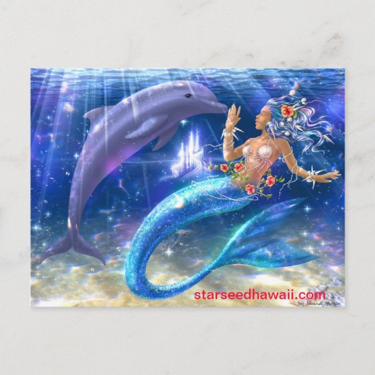 mermaid, starseedhawaii.com briefkaart (Voorkant)
