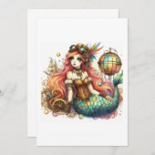 mermaid steampunk kaart (Voorkant / Achterkant)