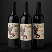 Mermaid Steampunk |  perkamentarakter Wijn Etiket