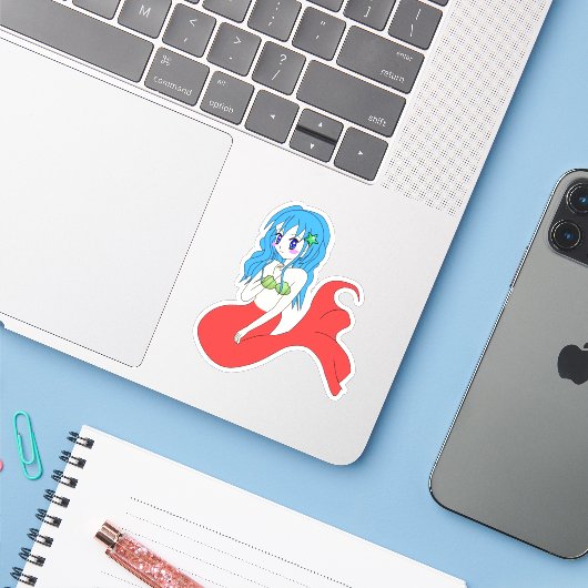 Mermaid Sticker (Laptop met iPhone)