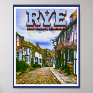 MERMAID STREET - RYE - EAST SUSSEX ENGLAND VK POSTER