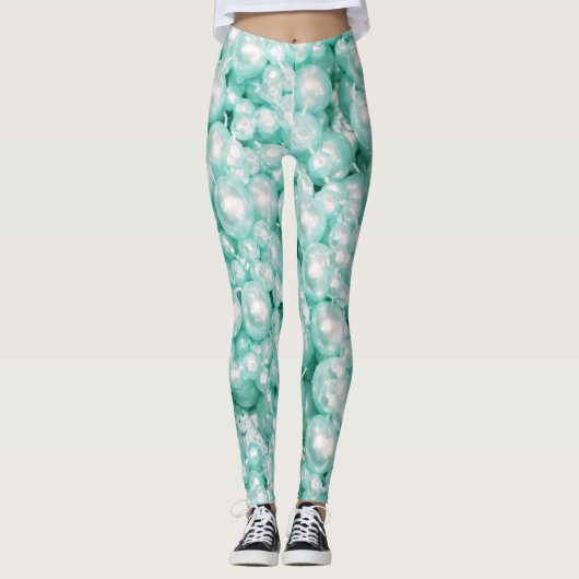 Mermaid string parels digi-print leggings (Voorkant)
