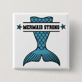 Mermaid Strong-toets Vierkante Button 5,1 Cm (Voorkant)