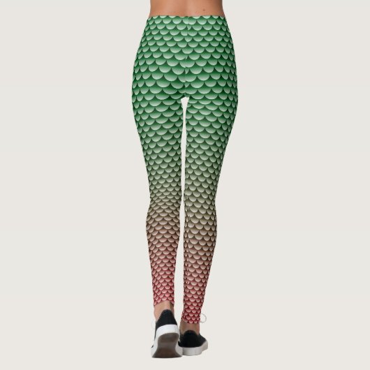 Mermaid Style ~ Green & Red Leggings (Achterkant)
