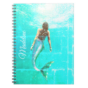 Mermaid Summer Blue Ocean Modern Chic Notitieboek