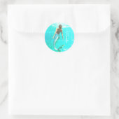 Mermaid Summer Blue Ocean Modern Chic Ronde Sticker (Tas)