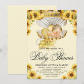 Mermaid Sunflower Baby Shower Uitnodiging (Voorkant / Achterkant)