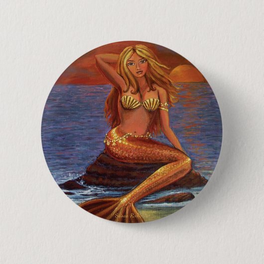 Mermaid Sunset Button (Voorkant)