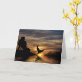 Mermaid Sunset Notecard Kaart (Gele Bloem)