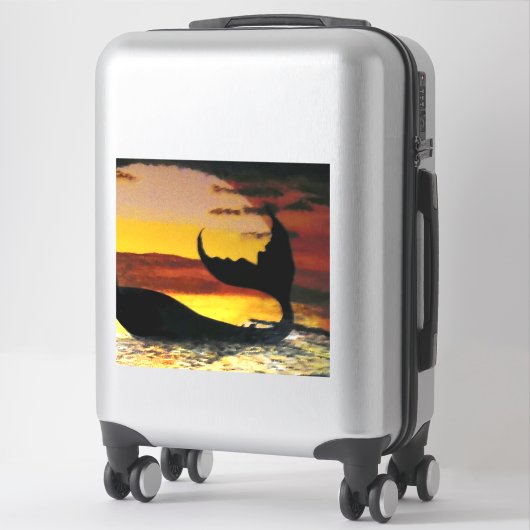 Mermaid sunset schilderij #2 sticker (Koffer)