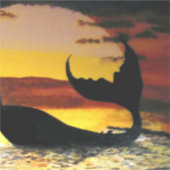 Mermaid sunset schilderij #2 sticker (Voorkant)