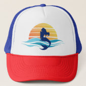 Mermaid Sunset Trucker Hat Trucker Pet (Voorkant)