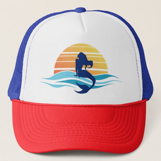 Mermaid Sunset Trucker Hat Trucker Pet (Voorkant)