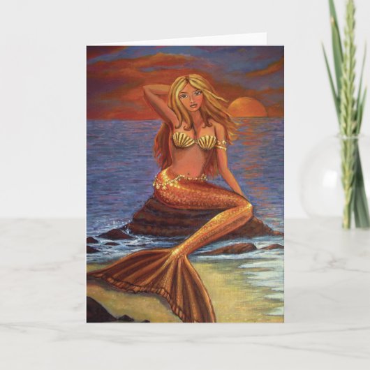 Mermaid Sunset Wenskaart Kaart (Voorkant)