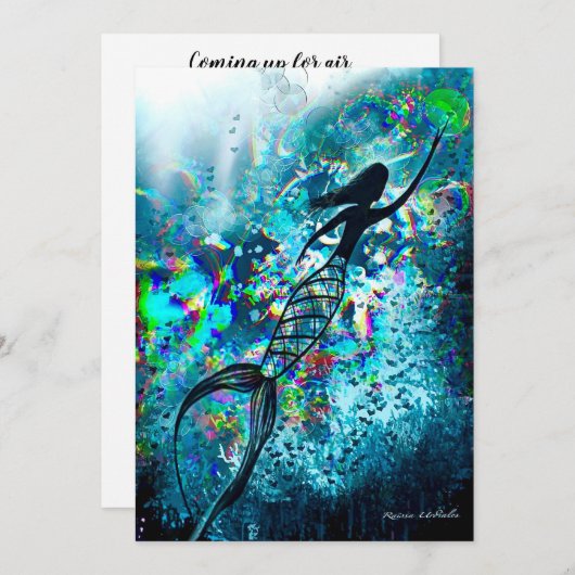 Mermaid Surface Bedankkaart (Voorkant / Achterkant)