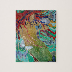 Mermaid Swimming with Butterflies Fantasy Art Legpuzzel