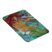 Mermaid Swimming with Butterflies Fantasy Art Magneet (Rechterzijde)