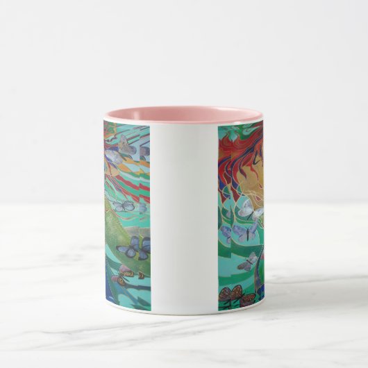 Mermaid Swimming with Butterflies Fantasy Art Mok (Midden)