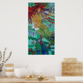 Mermaid Swimming with Butterflies Fantasy Art Poster (Keuken)