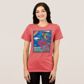 Mermaid T Shirt With Stained Glass Style Artwork (Voorkant volledig)