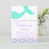 Mermaid Tail 2e verjaardag Kaart (Staand voorkant)