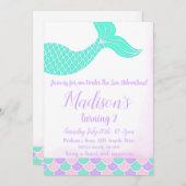 Mermaid Tail 2e verjaardag Kaart (Voorkant / Achterkant)