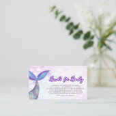 Mermaid Tail Baby shower Boek Aanvraag Informatiekaartje (Staand voorkant)