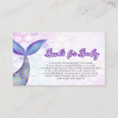 Mermaid Tail Baby shower Boek Aanvraag Informatiekaartje (Voorkant)