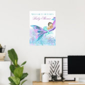 Mermaid Tail Baby shower Signs Poster (Thuiskantoor)